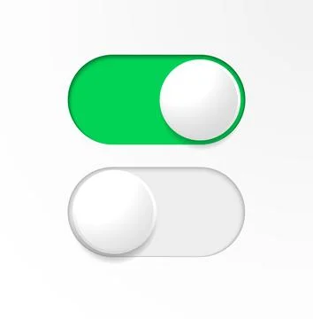 Vector illustration of On and Off toggle switch buttons in material design style Illustrazione stock