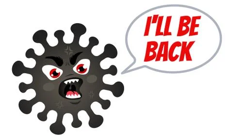 Vector illustration of an angry coronavirus Иллюстрация