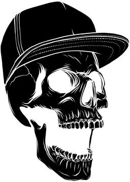 Vector illustration of Angry skull with hat イラスト素材