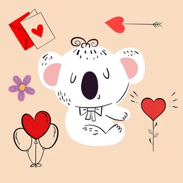 Vector illustration of an animal of different types among holiday items on an Stock Illustration