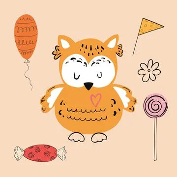 Vector illustration of an animal of different types among holiday items on an Stock Illustration