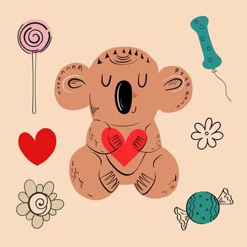 Vector illustration of an animal of different types among holiday items on an Stock Illustration