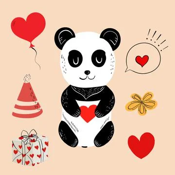 Vector illustration of an animal of different types among holiday items on an Stock Illustration