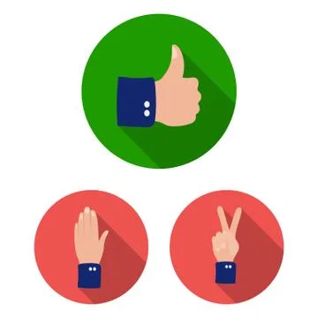 Vector illustration of animated and thumb sign. Collection of animated and Stock Illustration