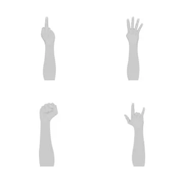 Vector illustration of animated and thumb symbol. Set of animated and gesture Stock Illustration