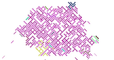 Vector Illustration Animation Building Romania Silhouette with Diagonals Stock Footage 327070740