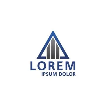 Vector illustration apartment and triangle icon logo modern design blue and b Stock Illustration