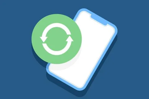 Vector illustration of app update concept. Depicts software upgrades. Stock-Illustration