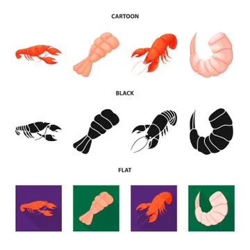 Vector illustration of appetizer and ocean icon. Set of appetizer and delicacy Stock Illustration