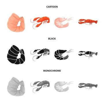 Vector illustration of appetizer and ocean icon. Set of appetizer and delicacy Stock Illustration