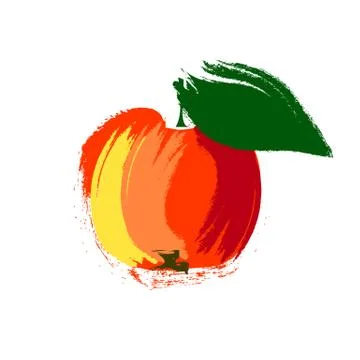 Vector illustration apple in abstract style isolated on white Stock Illustration