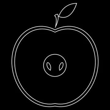 Vector illustration of an apple. Vector illustration silhouette of an apple i Stock Illustration