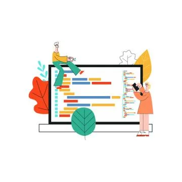 Vector illustration of application development concept isolated on white Stock Illustration