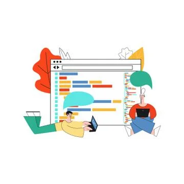 Vector illustration of application development concept isolated on white Stock Illustration