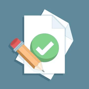Vector illustration of approved documents Illustrazione stock