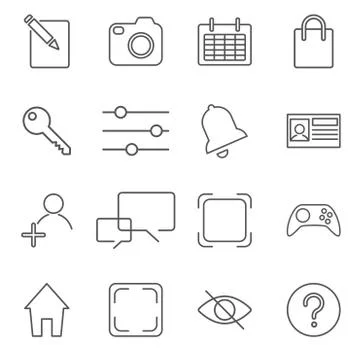 Vector illustration of apps icon set over linen texture Stock-Illustration