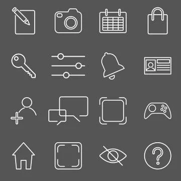 Vector illustration of apps icon set over linen texture Illustrazione stock