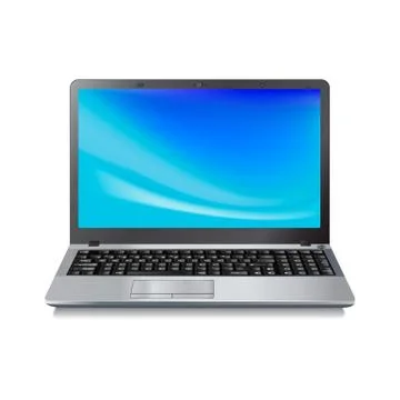 Vector illustration aptop with blue screen Stock Illustration