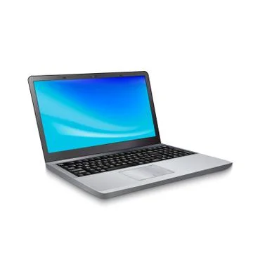 Vector illustration aptop with blue screen Stock Illustration