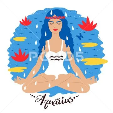 Vector illustration of Aquarius zodiac sign Stock Illustration