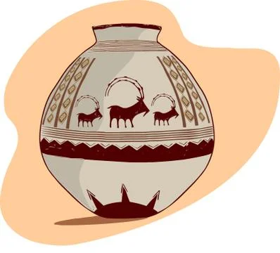 Vector illustration of a archaeological jug Stock Illustration
