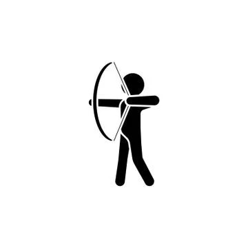 Vector illustration. Archer icon white on a black background Stock Illustration