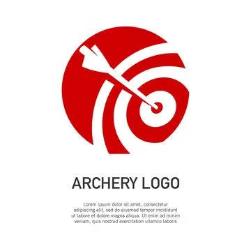Vector illustration of archery target logo in negative space style Stock Illustration