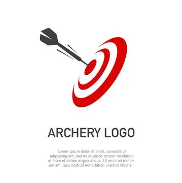 Vector illustration of arrow logo hitting the target. Stock Illustration