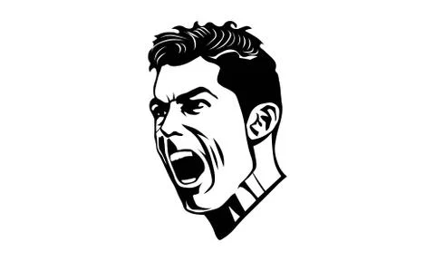 A vector illustration artwork of Christopher Ronaldo portrait. Illustrazione stock