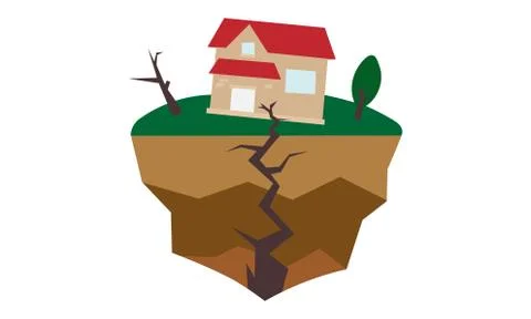 A vector illustration artwork of earthquake concept. Illustrazione stock