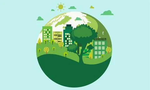 A vector illustration artwork of Environmental Day celebration concept. Illustrazione stock