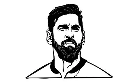 A vector illustration artwork of leo messi. Illustrazione stock