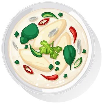 Vector Illustration of Asian Soup with Herbs イラスト素材