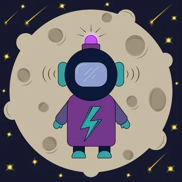 Vector illustration astronaut alien on the planet Stock Illustration