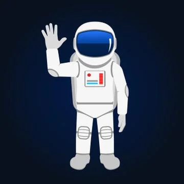 Vector illustration of astronaut, space suit in space. Stock Illustration