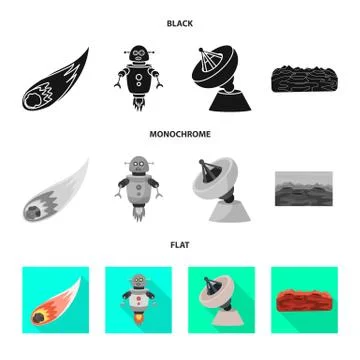 Vector illustration of astronomy and technology logo. Collection of astronomy Illustrazione stock