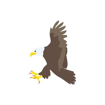 Vector illustration of attacking bald eagle. Illustrazione stock