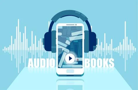 Vector illustration of audio books concept Stock Illustration