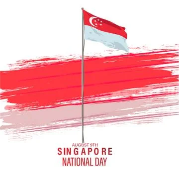 Vector Illustration of August 9th Singapore's independence day. city-state Si Stockillustratie
