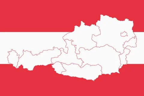 Vector illustration of Austria flag map Stock Illustration
