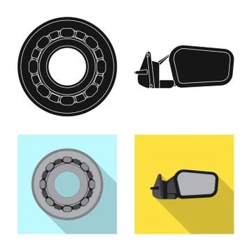 Vector illustration of auto and part symbol. Set of auto and car stock vector Stock-Illustration