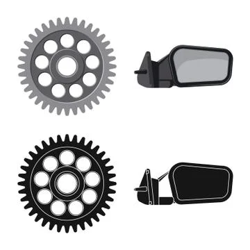 Vector illustration of auto and part symbol. Collection of auto and car stock Stock Illustration