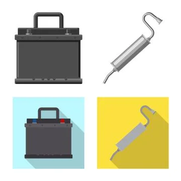 Vector illustration of auto and part symbol. Set of auto and car stock symbol イラスト素材
