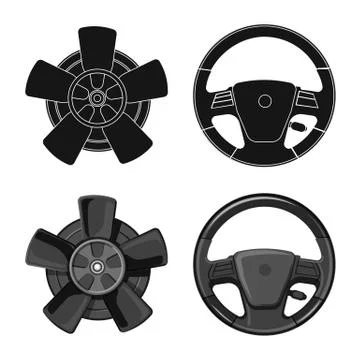 Vector illustration of auto and part logo. Set of auto and car stock symbol for Stock-Illustration