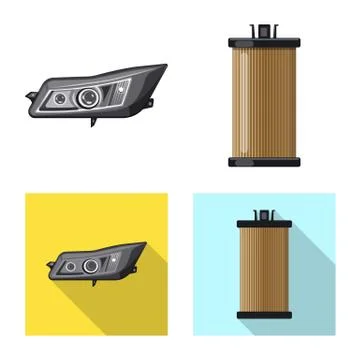 Vector illustration of auto and part icon. Set of auto and car stock symbol for Stock-Illustration