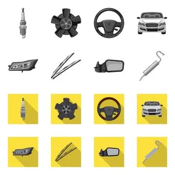 Vector illustration of auto and part symbol. Collection of auto and car stock Stock-Illustration