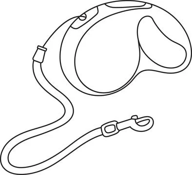Vector illustration of an automatic animal harness, leash, simple linear ic.. Stock Illustration