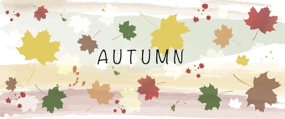 Vector illustration. Autumn background design with leaves. Abstract drawing.. Illustrazione stock