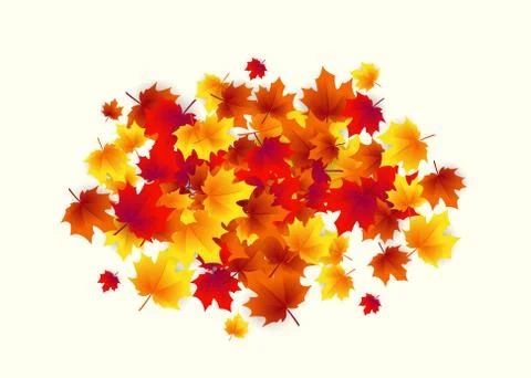 Vector illustration of autumn circle round background with falling leaves maple Illustrazione stock