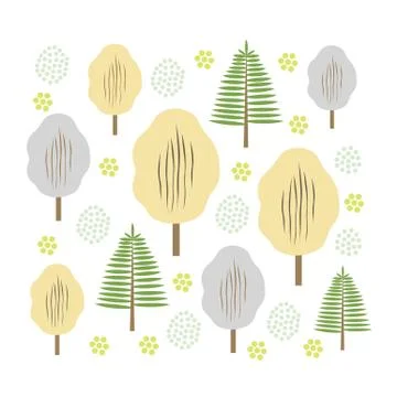 Vector illustration of autumn forest background, nature, leaves. Stock Illustration